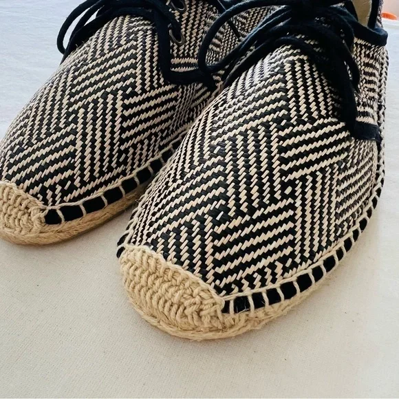 Soludos Lace Up Espadrilles In Black Natural - Flats - Picture 6 of 15